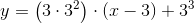 y=\left( 3\cdot 3^2 \right )\cdot (x-3)+3^3
