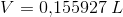 V=0{,}155927\; L