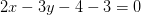 2x-3y-4-3=0