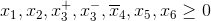 x_1,x_2,x_3^+,x_3^-,\overline{x}_4,x_5,x_6 \geq 0