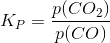 K_P=\frac{p(CO_2)}{p(CO)}