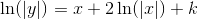 \ln(|y|)=x+2\ln(|x|)+k