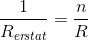 \frac{1}{R_{er\! stat}}=\frac{n}{R}