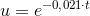 u=e^{-0{,}021\cdot t}