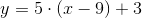 y=5\cdot (x-9)+3