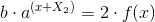 b\cdot a^{\left ( x+ X_2\right )}=2\cdot f(x)