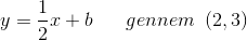 y=\frac{1}{2}x+b \; \; \; \; \; \; gennem\; \; (2,3)