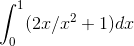 \int_{0}^{1}(2x/x^2+1)dx