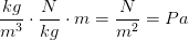 \frac{kg}{m^3}\cdot \frac{N}{kg}\cdot m=\frac{N}{m^2}=Pa