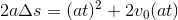 2a\Delta s=(at)^2+2v_0(at)