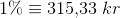 1\%\equiv 315{,}33\; kr