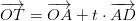\overrightarrow{OT}=\overrightarrow{OA}+t\cdot \overrightarrow{AD}