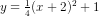 y=\tfrac{1}{4}(x+2)^2 +1