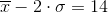 \overline{x}-2\cdot\sigma =14