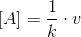 \left [ A \right ]=\frac{1}{k}\cdot v