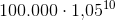 100.000\cdot 1{,}05^{10}