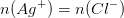 n(Ag^+)=n(Cl^-)