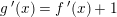 \small g{\, }'(x)=f{\, }'(x)+1