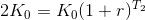 2K_0=K_0(1+r)^{T_2}