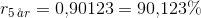 r_{5\, \aa r}=0{,}90123=90{,}123\%