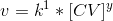 v = k^1 * [CV]^y
