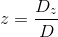 z=\frac{D_z}{D}