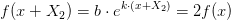 f(x+X_2)=b\cdot e^{k\cdot \left ( x+X_2 \right )}=2f(x)