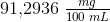 91{,}2936\; \tfrac{mg}{100\; mL}