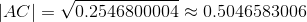 |AC|=\sqrt{0.2546800004}\approx 0.5046583006