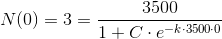 N(0)=3=\frac{3500}{1+C\cdot e^{-k\cdot 3500\cdot 0}}