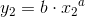 y_2=b\cdot{x_{2}}^{a}