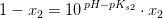 1-x_2=10^{\, pH-pK_{s2}}\cdot x_2