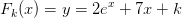 F_{k}(x)=y=2e^x+7x+k