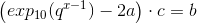 \left (exp_{10}(q^{x-1})-2a \right )\cdot c=b