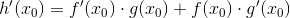 h'(x_{0})=f'(x_{0})\cdot g(x_{0})+f(x_{0})\cdot g'(x_{0})