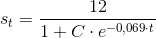 s_t=\frac{12}{1+C\cdot e^{-0,069\cdot t}}