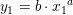 \small y_1=b\cdot {x_1}^a