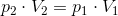 p_2\cdot V_2=p_1\cdot V_1