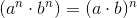 \left ( a^n\cdot b^n \right )=(a\cdot b)^n