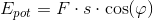 E_{pot}=F\cdot s\cdot \cos(\varphi )