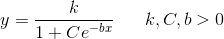y=\frac{k}{1+Ce^{-bx}}\; \; \; \; \; \; k,C,b>0