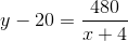 y-20=\frac{480}{x+4}