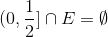 (0,\frac{1}{2}]\cap E = \emptyset