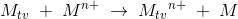 M_{tv}\; +\; M^{n+}\; \rightarrow \; {M_{tv}}^{n+}\; +\; M