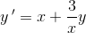 y{\, }'=x+\frac{3}{x}y