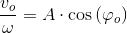\frac {v_o}{\omega }=A\cdot \cos \left ( \varphi _o \right )