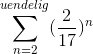 \sum_{n=2}^{uendelig}(\frac{2}{17})^n