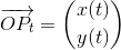 \overrightarrow{OP_{t}}=\binom{x(t)}{y(t)}