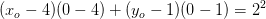 (x_o-4)(0-4)+(y_o-1)(0-1)=2^2