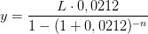 y=\frac{L\cdot 0,0212}{1-(1+0,0212)^{-n}}